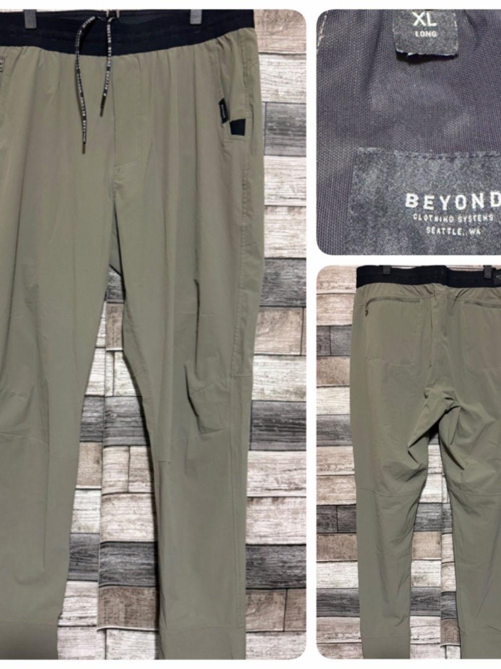 Beyond Clothing Systems Joggers Men’s XL Long Green Hiking (Inseam 31)
